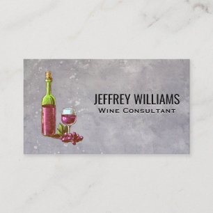 Carte De Visite Bouteille de vin et verre