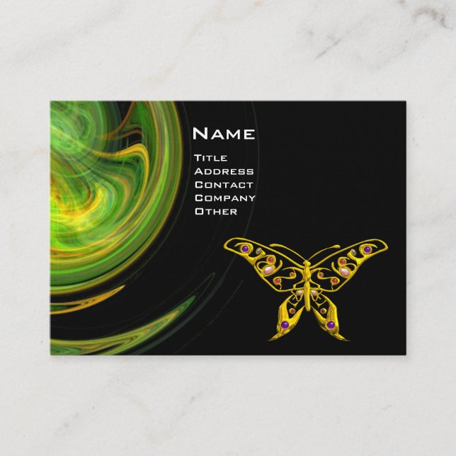Carte De Visite BOUTEILLE D'HYPER - orange vert noir jaune (Devant)