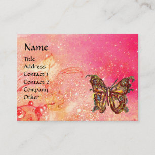 CARTE DE VISITE BOUTEILLE EN FUCHSIE ROSE ÉCLAIRAGE D'OR