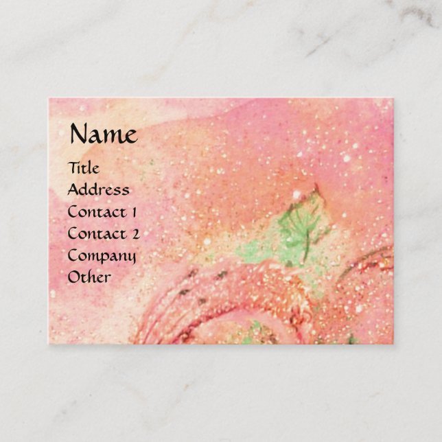CARTE DE VISITE BOUTEILLE EN FUCHSIE ROSE ÉCLAIRAGE D'OR (Devant)