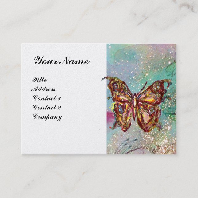 Carte De Visite BOUTEILLE EN papier or SPARKLES (Devant)