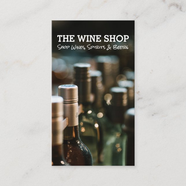 Carte De Visite Bouteilles à vin | Boutique Liquor (Devant)