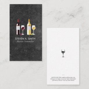 Carte De Visite Bouteilles à vin et verre
