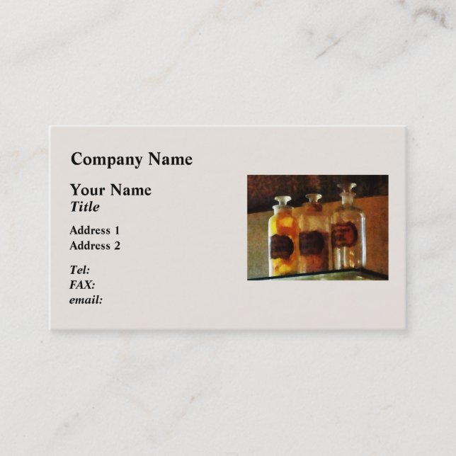 Carte De Visite Bouteilles appothécaires (Devant)