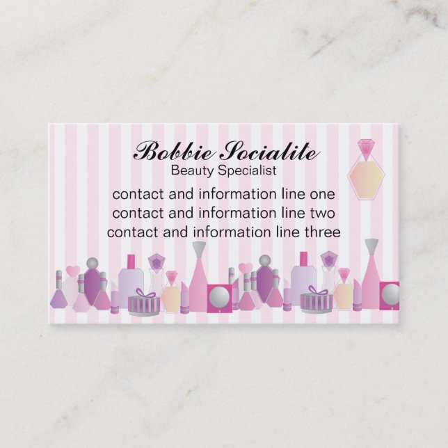 Carte De Visite Bouteilles de beauté (Devant)
