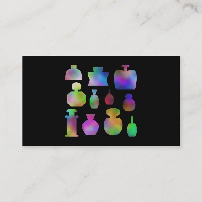 Carte De Visite Bouteilles de parfum multicolores (Devant)