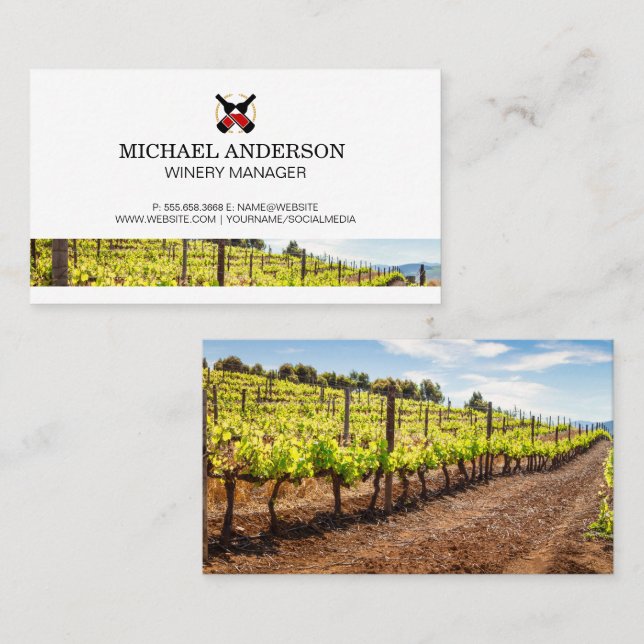 Carte De Visite Bouteilles de vin rouge | Domaine viticole (Devant / Derrière)