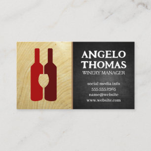 Carte De Visite Bouteilles de vin rouge   Texture foncée   Grain d