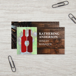 Carte De Visite Bouteilles de vin rouge   Verre à vin   Vins de bo
