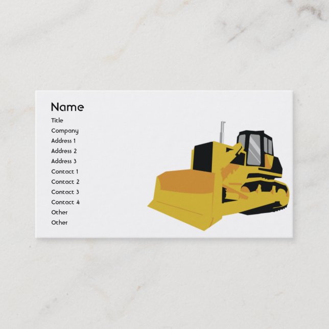 Carte De Visite Bouteur - affaires (Devant)