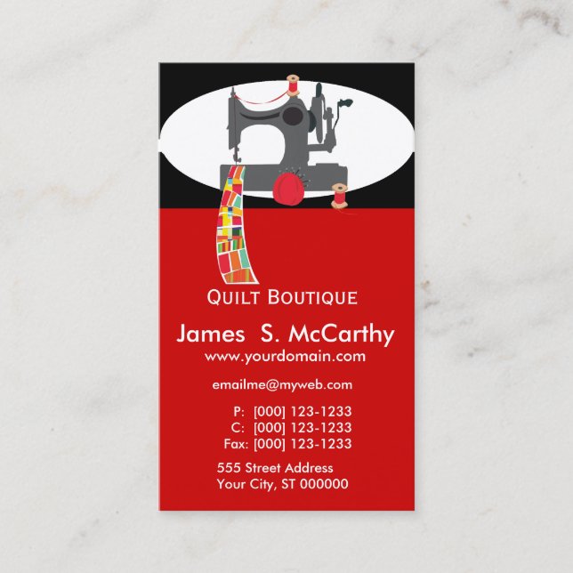 Carte De Visite Boutique artisanale Machines à coudre anciennes et (Devant)