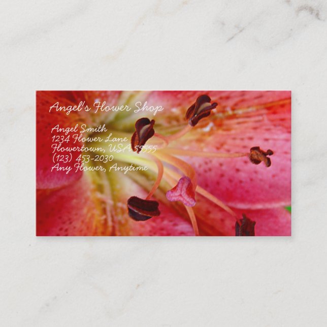 Carte De Visite Boutique aux fleurs d'Angel (Devant)