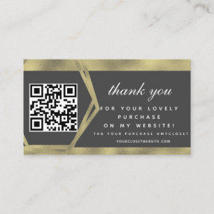 Carte De Visite Boutique Beauté Business Merci Gold QR Code