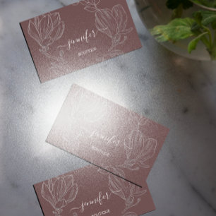 Carte De Visite Boutique Boutique Rose BlushFlowers QR Code Logo