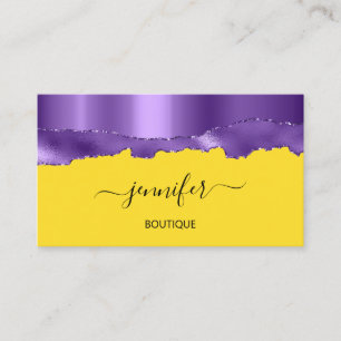 Carte De Visite Boutique Boutique Yellow Purple Wave QR Code