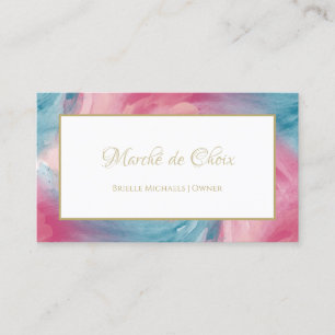 Carte De Visite Boutique cravate-teint bleu rose-bleu peint