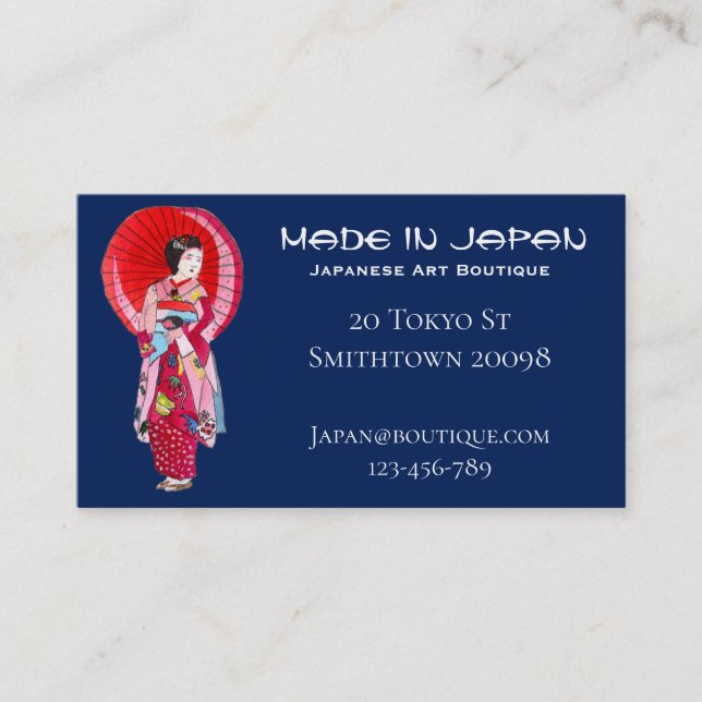 Carte De Visite boutique d'art japonaise mode japonaise (Devant)