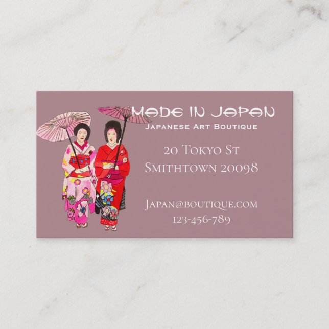 Carte De Visite boutique d'art japonaise mode japonaise mignonne (Devant)