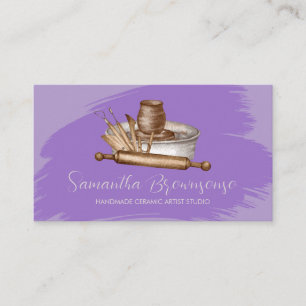 Carte De Visite Boutique d'artisanat pourpre Poterie céramique Arg