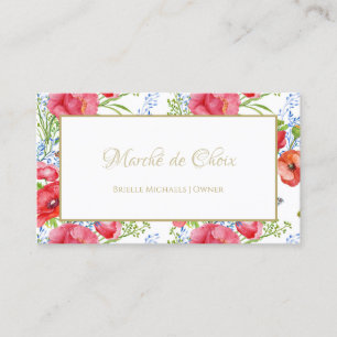 Carte De Visite Boutique de beauté de la collection Red Poppy Flor