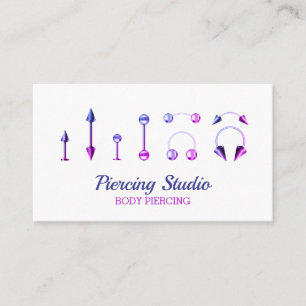 Carte De Visite Boutique de bijoux rose pourpre Piercing corporel