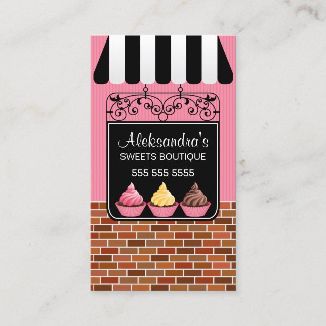 Carte De Visite Boutique de boulangerie de petit gâteau (Devant)