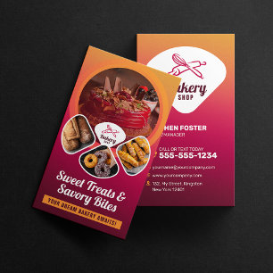 Carte De Visite Boutique de Boulangerie Professionnelle Friandises