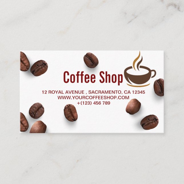 CARTE DE VISITE BOUTIQUE DE CAFÉ (Devant)