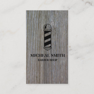 Carte De Visite Boutique de coiffure en bois rustique simple et mo