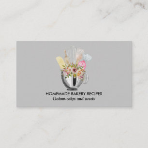 Carte De Visite Boutique de Cupcake Gray Bakery Cake Maker