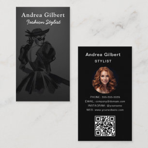 Carte De Visite Boutique de dépôt-vente, code QR de mannequin de m