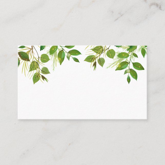 Carte De Visite Boutique de fleurs | Message de feuillage blanc fl (Devant)