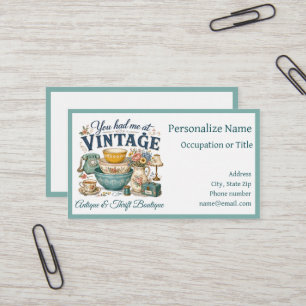 Carte De Visite Boutique de friperie Antique & Vintage