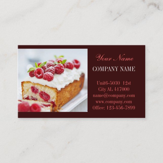 Carte De Visite Boutique de gâteau de dessert moderne (Devant)