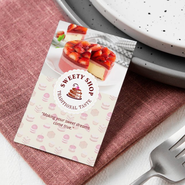 Carte De Visite Boutique de gâteaux | Entreprise traditionnelle (Créateur téléchargé)