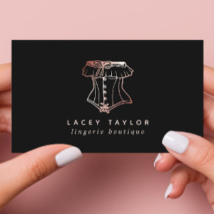 Carte De Visite Boutique de lingerie logo corset vintage