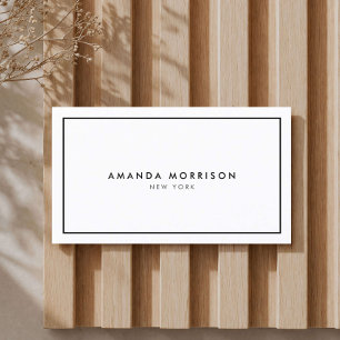 Carte De Visite Boutique de Luxe Minimaliste Blanc/Noir