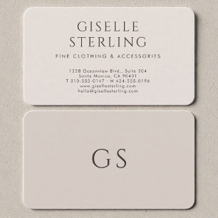 Carte De Visite Boutique de Luxe Taupe Neutre
