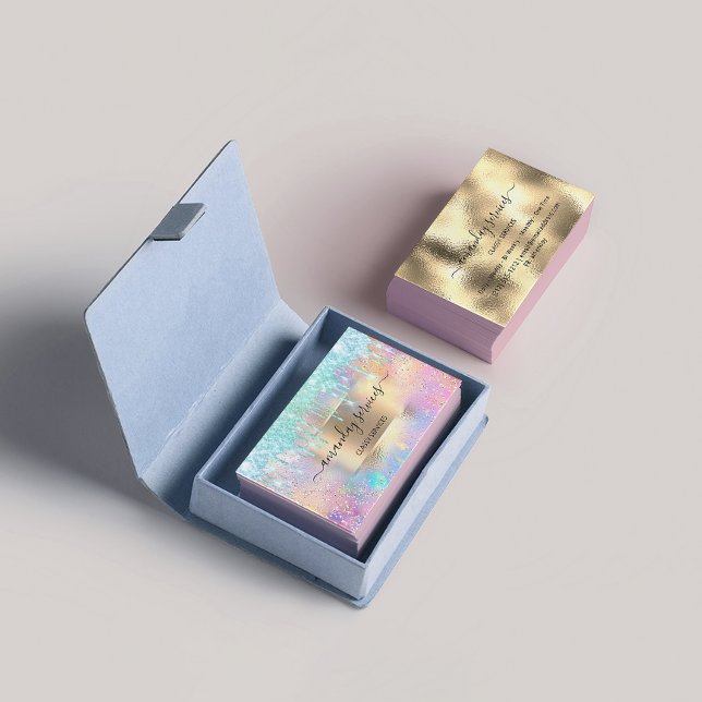 Carte De Visite Boutique de maquillage Holographe Boutique Parties (Créateur téléchargé)