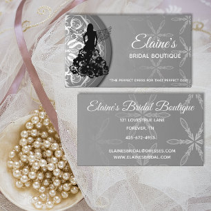 Carte De Visite Boutique de Mariée ou Élégante Beauté