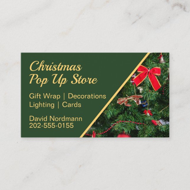 Carte De Visite Boutique de Noël (Devant)