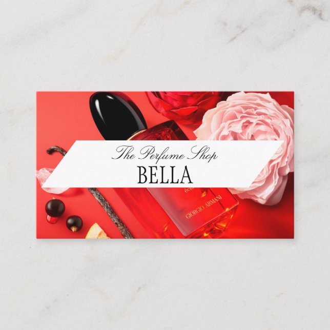 Carte de visite boutique de parfums Red Passione (Devant)