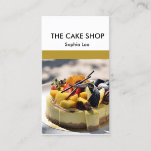 Carte De Visite Boutique de pâtisserie brun et blanc