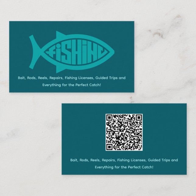 Carte de visite boutique de pêche personnalisé (Devant / Derrière)