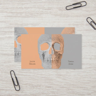 Carte De Visite Boutique de tatouage gothique demi-crâne visage g