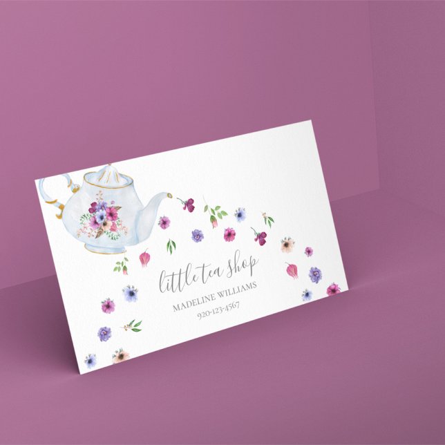 Carte De Visite Boutique de thé Floral (Créateur téléchargé)