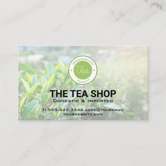 Carte De Visite Boutique de thé | Plantes de thé (Devant)