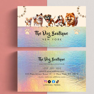 Carte De Visite Boutique de toilettage pour chiens gardien de comp