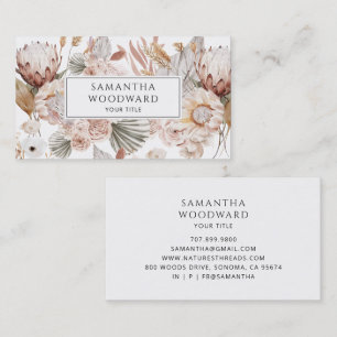 Carte De Visite Boutique de vêtements de fleurs sauvages à l'aquar