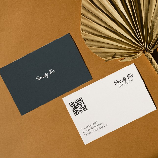 Carte De Visite Boutique de vêtements noir blanc gris gris gris Qr (Clothing Store Black White Gray Grey Qr Code Business Card)